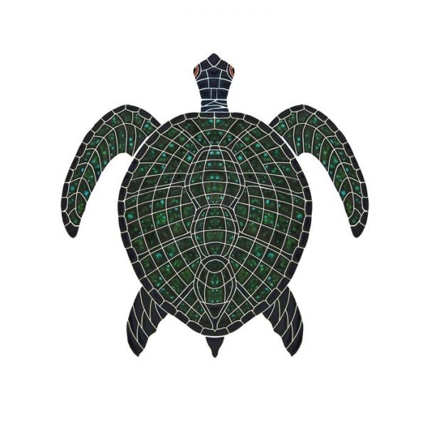 36" Green Turtle Mosaic Pool Tile